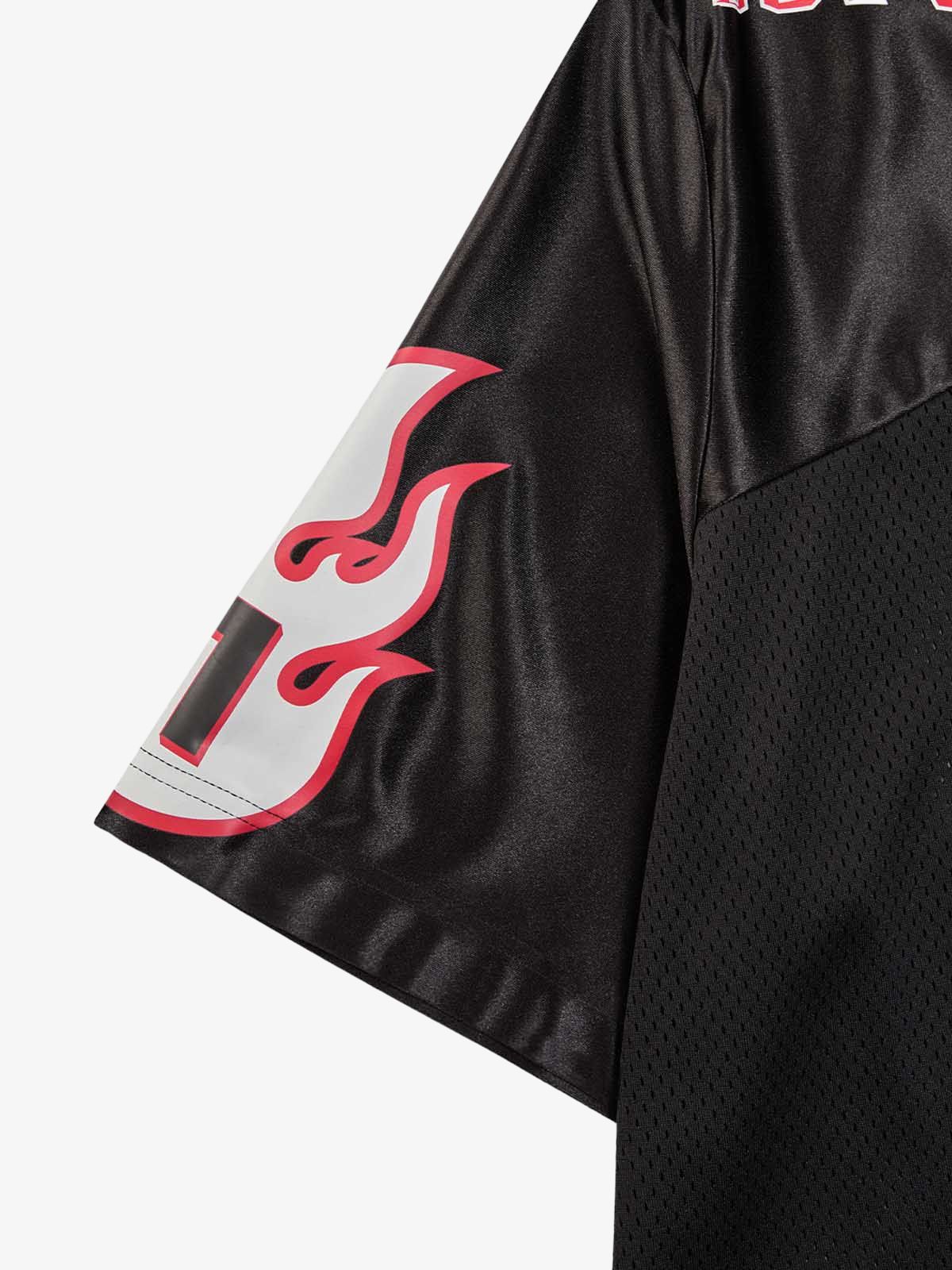 Original Flame Print Football Jersey T-Shirt 
