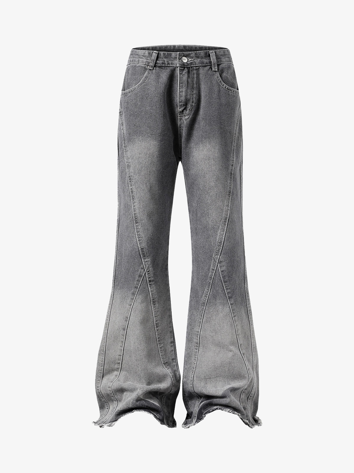 Washed Gradient Flared Jeans 