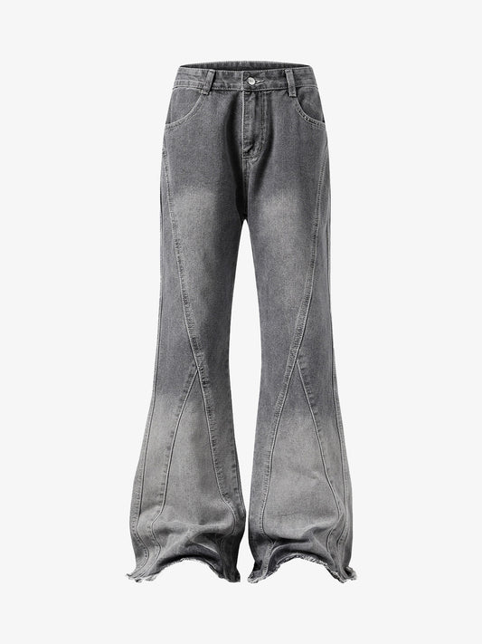 Washed Gradient Flared Jeans 
