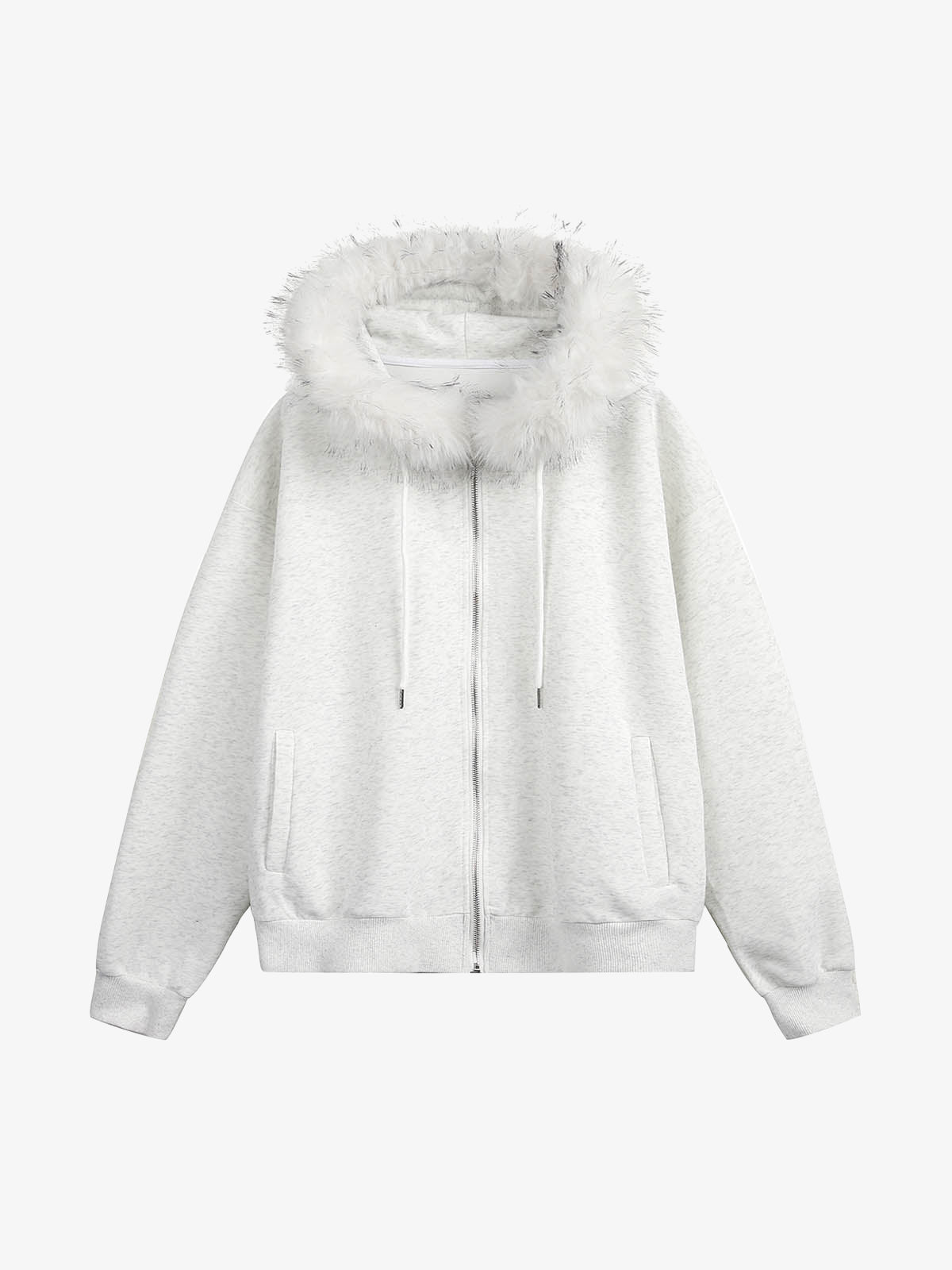 Fur Collar Stitching Cardigan Hoodie 
