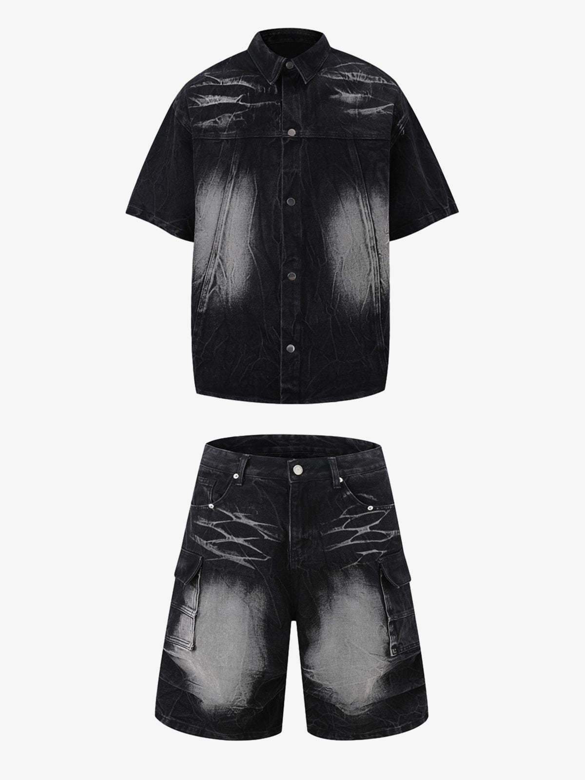 Short Sleeve Shirt & Shorts Denim Set 