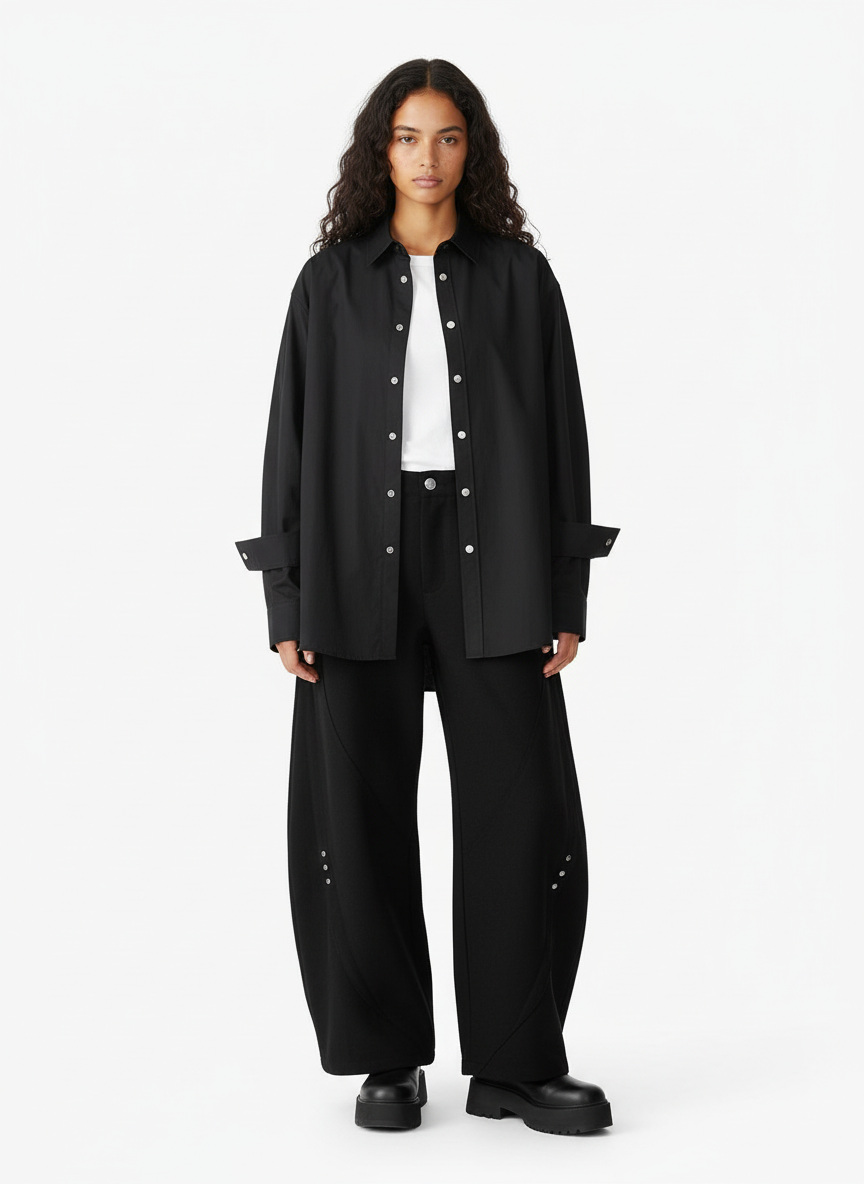 Retro Unisex Barrel Baggy Pants - 2450