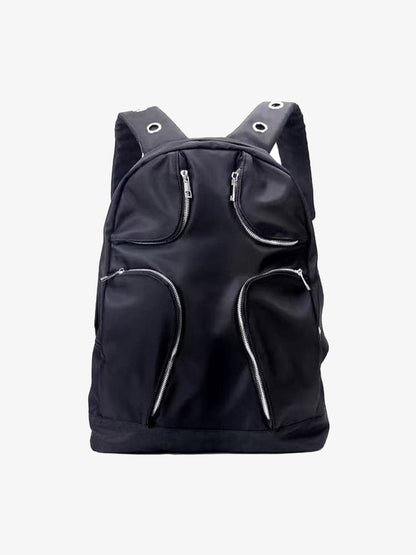 Metal Partition Multi-Pocket Nylon Backpack