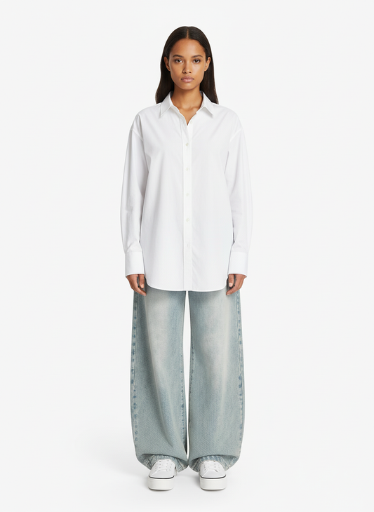 Denim Washed Distressed Barrel Jeans - 2511