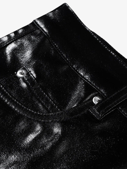 Thesupermade Glossy Patent Leather Flare Pants - 2396 