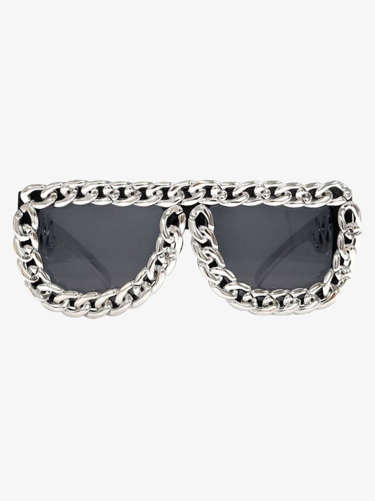 Street Square Frame Chain Sunglasses 