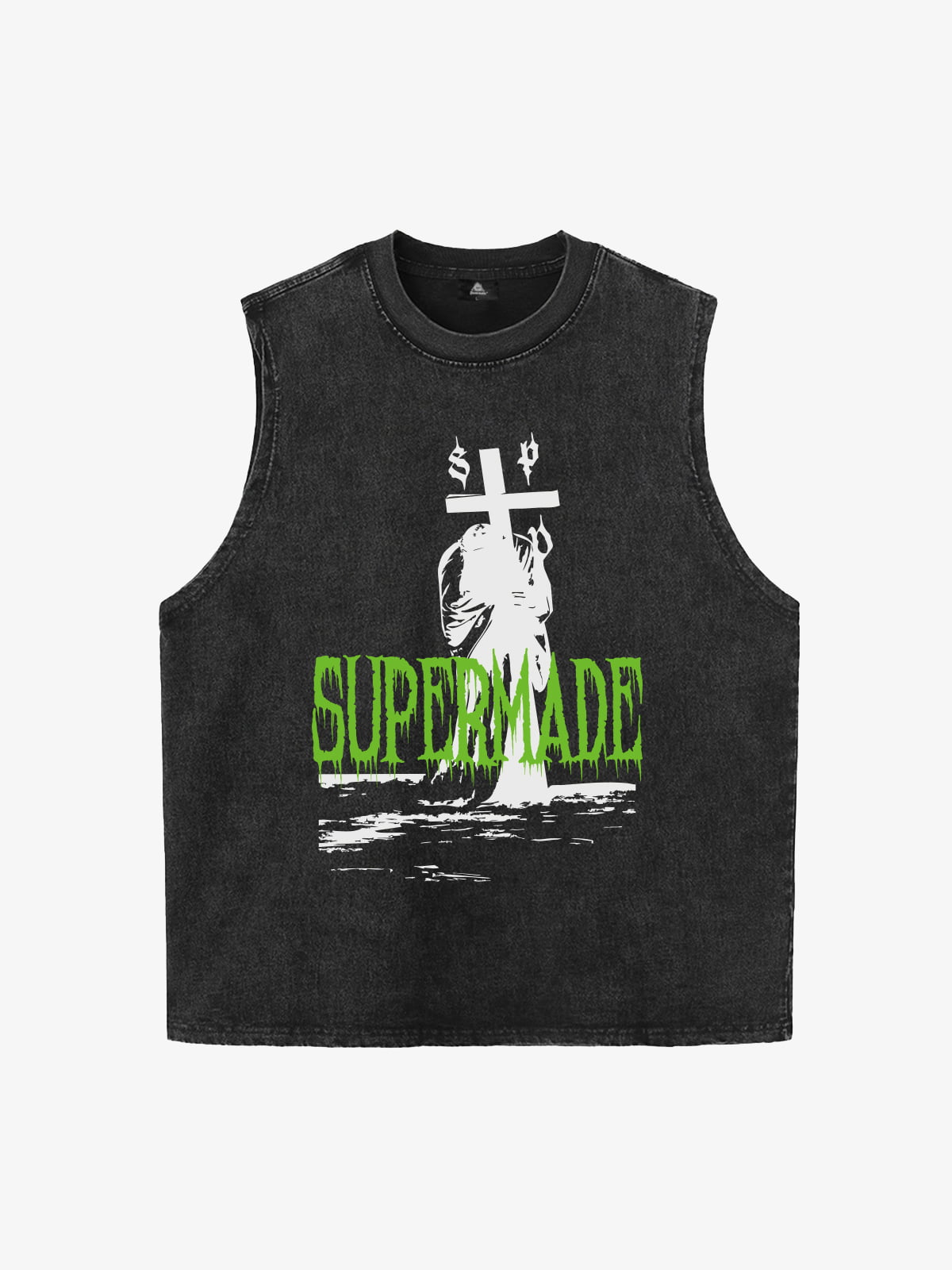 Original Edgy Cross Graphic Vest 