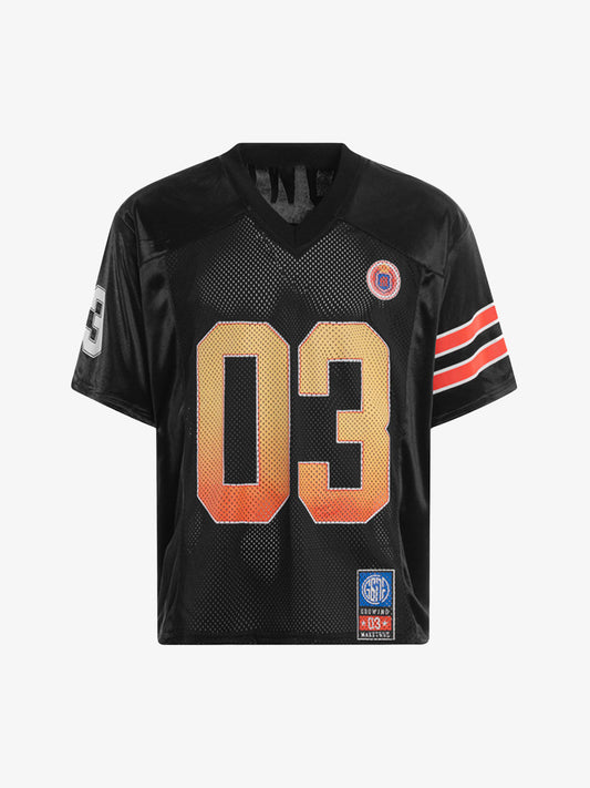 Jersey Print V-Neck Oversize Short Sleeve T-shirt 