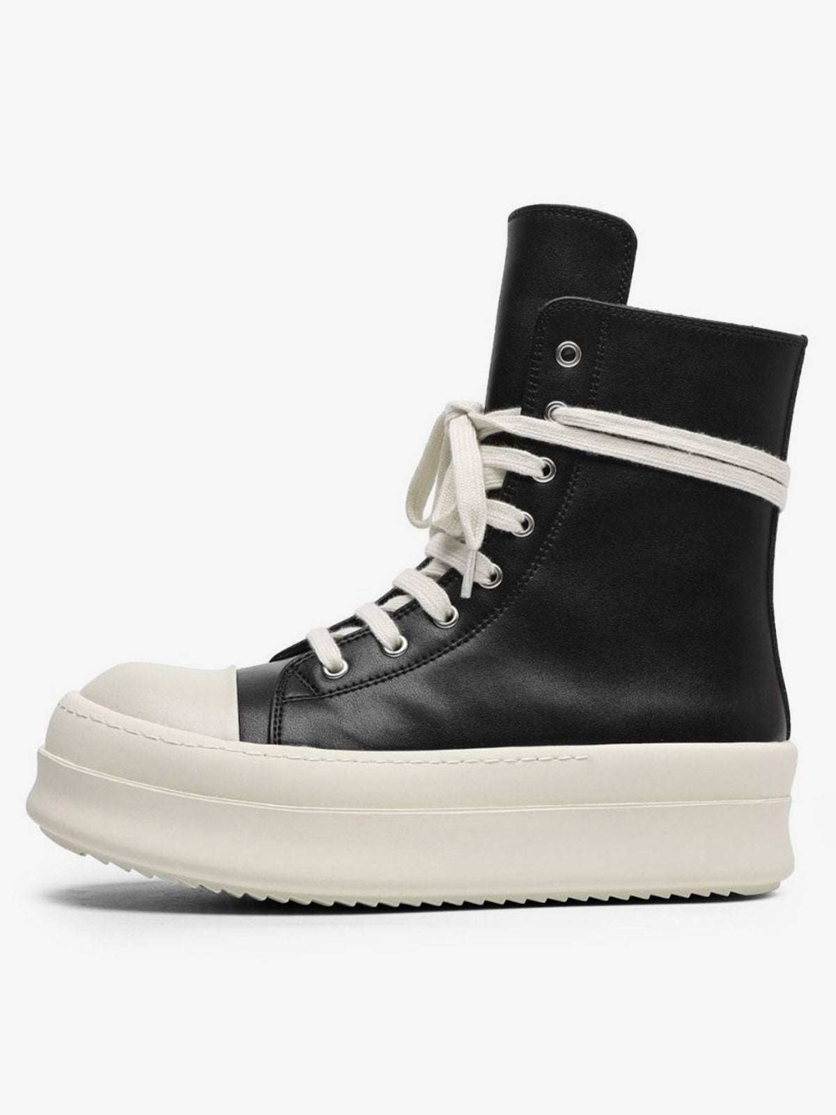 Rubber Sole High-Top Side Zipper Platform Sneakers - 2273