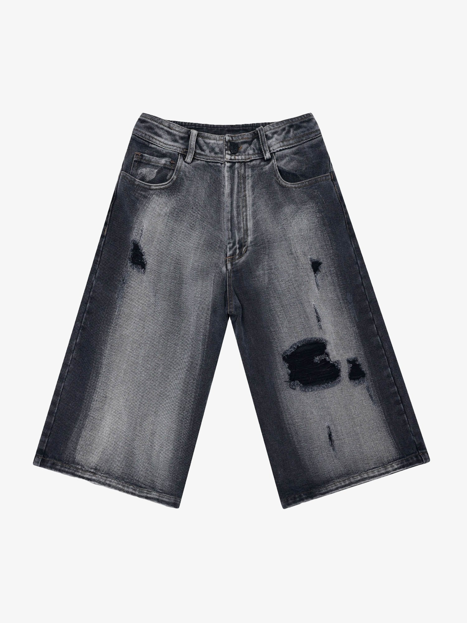 Thesupermade Washed Ripped Vintage Cargo Denim  Jort - 2066 