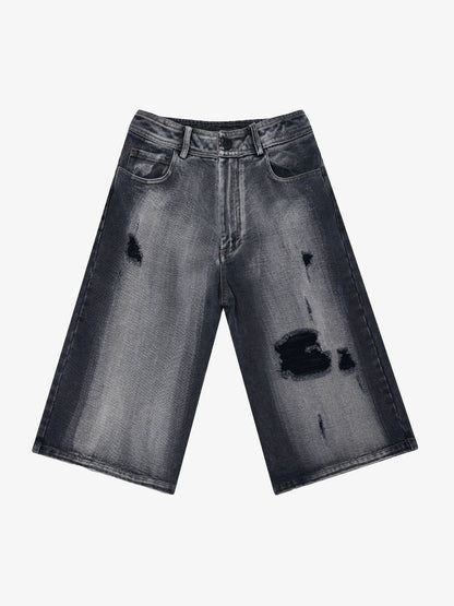 Thesupermade Washed Ripped Vintage Cargo Denim  Jort - 2066 