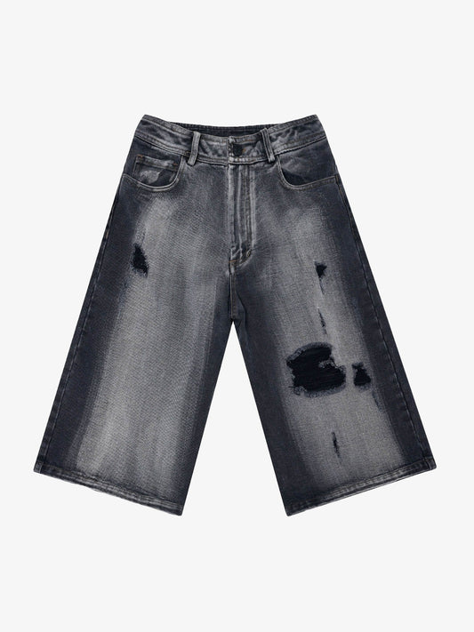 Thesupermade Washed Ripped Vintage Cargo Denim  Jort - 2066 