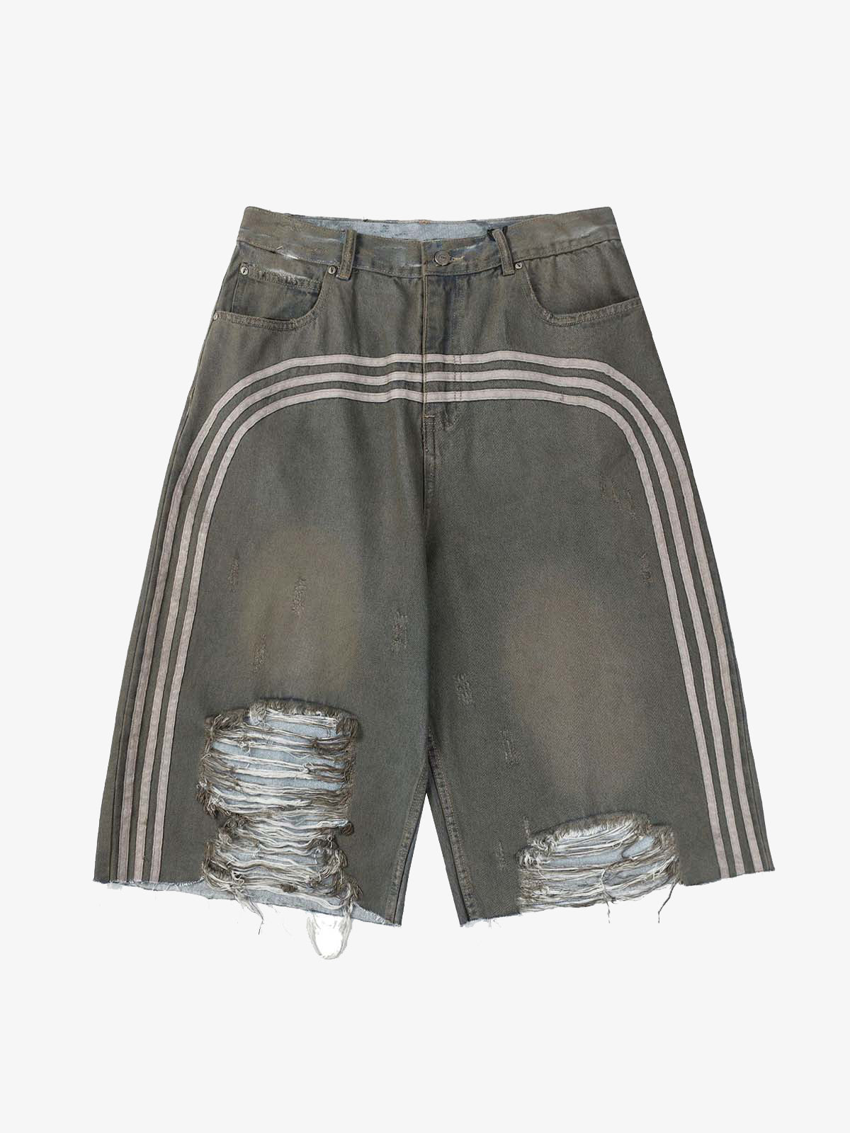 Ripped Dirty Dyed Stripped Jorts 