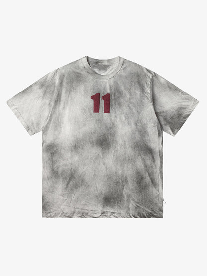 Thesupermade Washed Print 11 Street Rap T-Shirt 