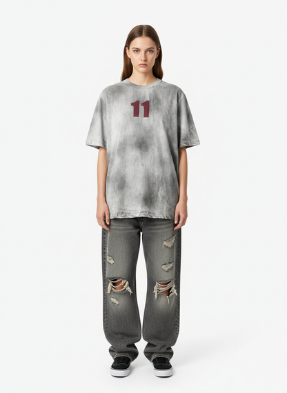 Thesupermade Washed Print 11 Street Rap T-Shirt
