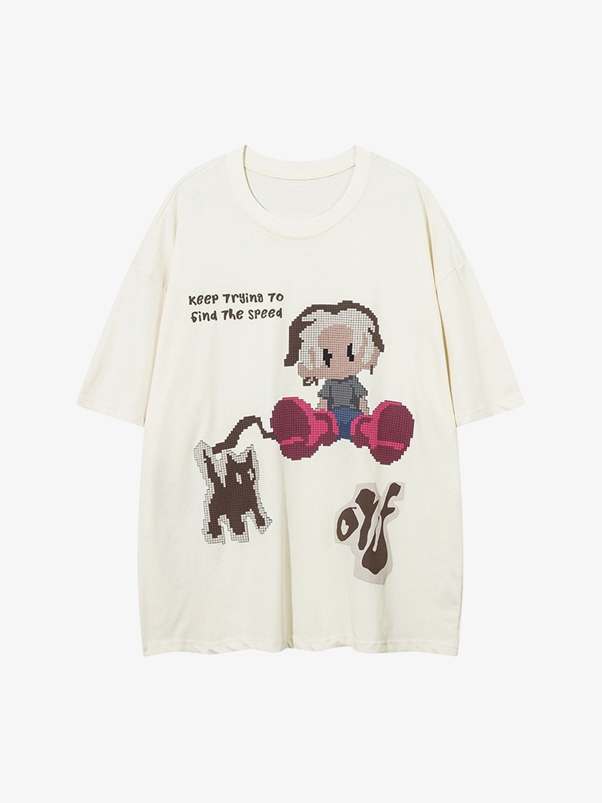 Pixel Art Cartoon Graphic T-Shirt 