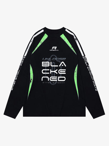 Retro Jersey  Oversized Long Sleeves T-Shirt 