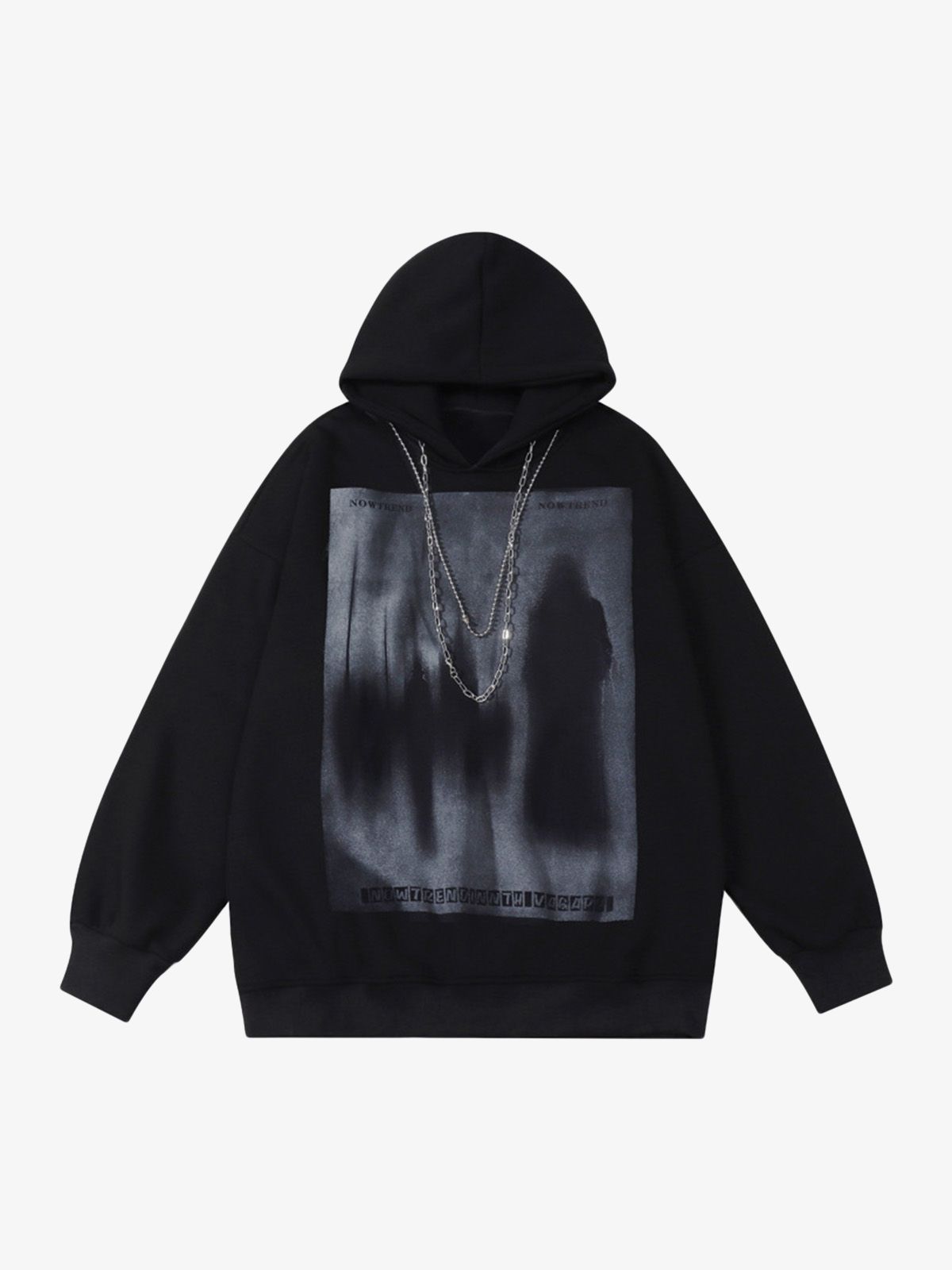 Thesupermade Blur Graphic Chain Hooded Sweatshirt 