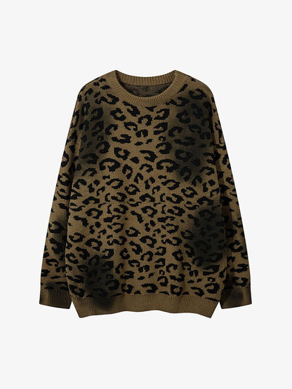 Thesupermade Tie-dye Cheetah Jacquard Sweater 