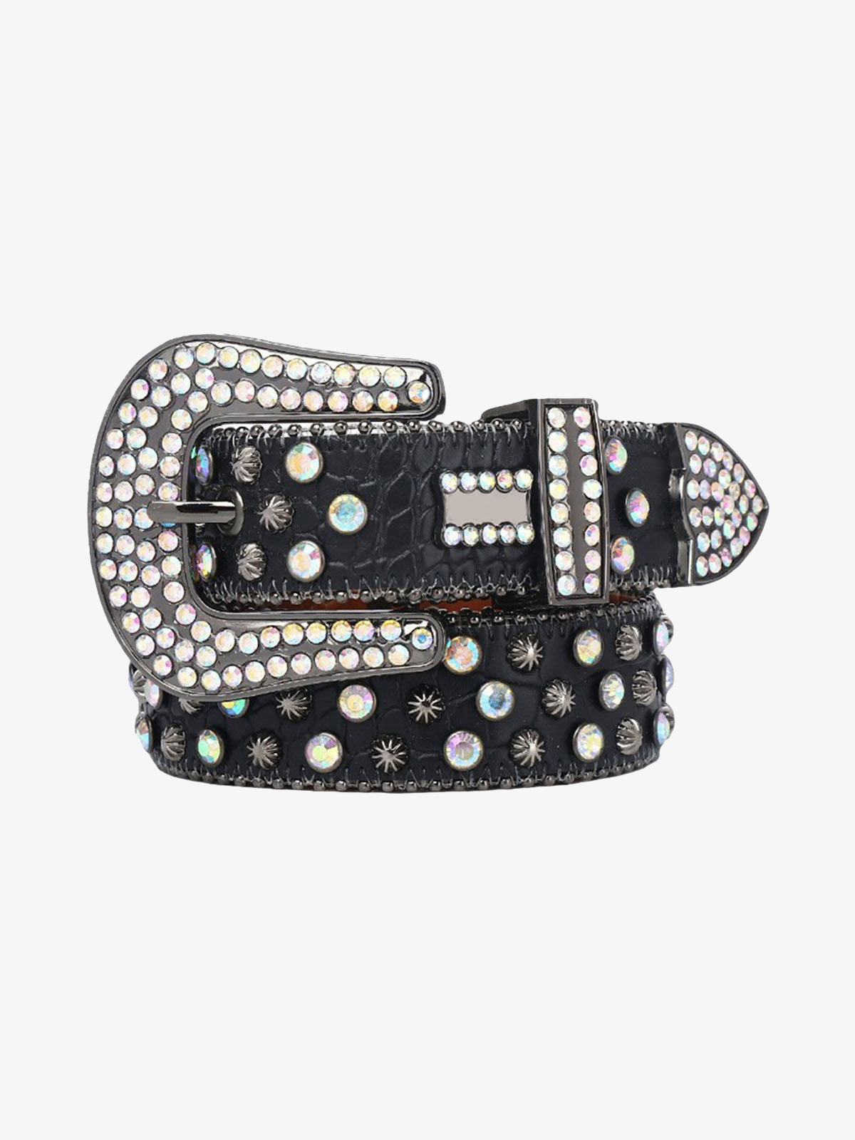 Punk Style Metal Hotfix Rhinestone Belt