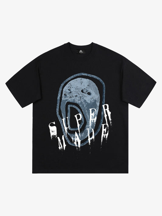 Thesupermade Hip-hop High Street Creative Portrait Print T-shirt 