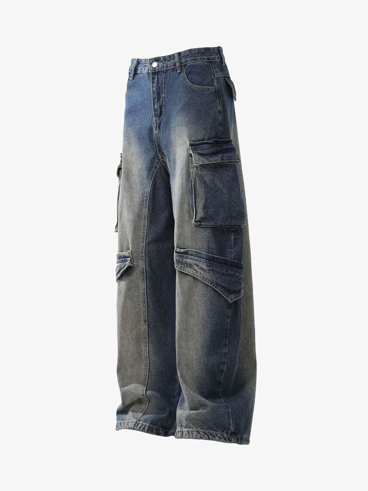 Heavy Washed Workwear Baggy Barrel Jeans - 2337 