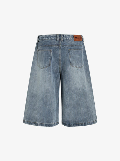 Embroidered Floral Culottes Denim Jorts 