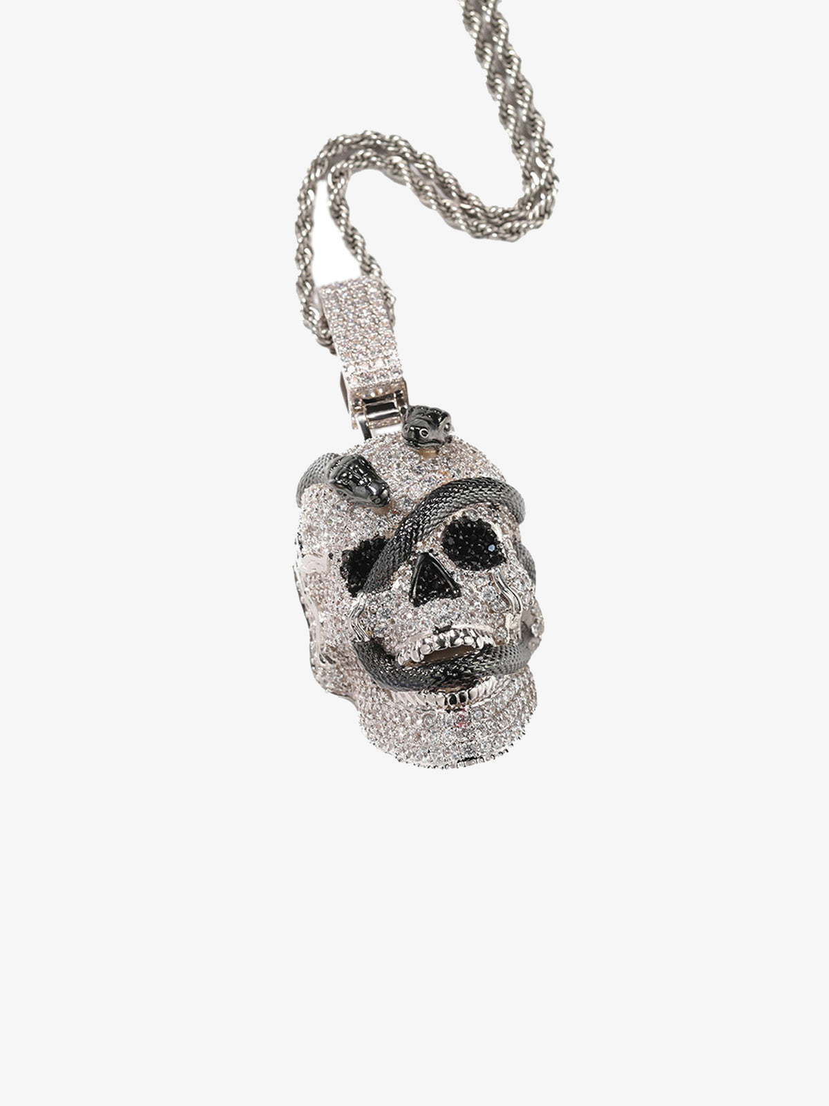 Skull Snake Zircon Copper Necklace