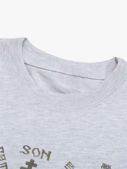 Thesupermade American High Street Graffiti Long Sleeve T-Shirt 