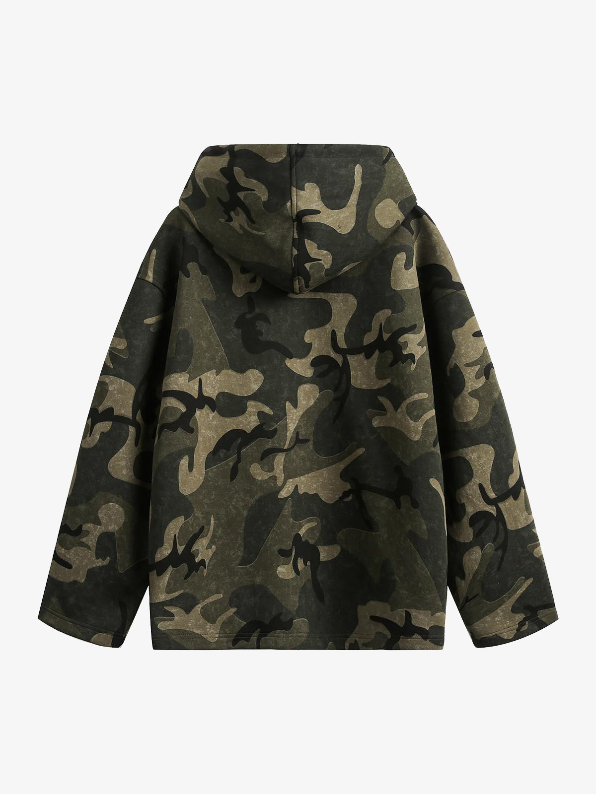 Vintage Camouflage Flame Heart Print Hoodie 