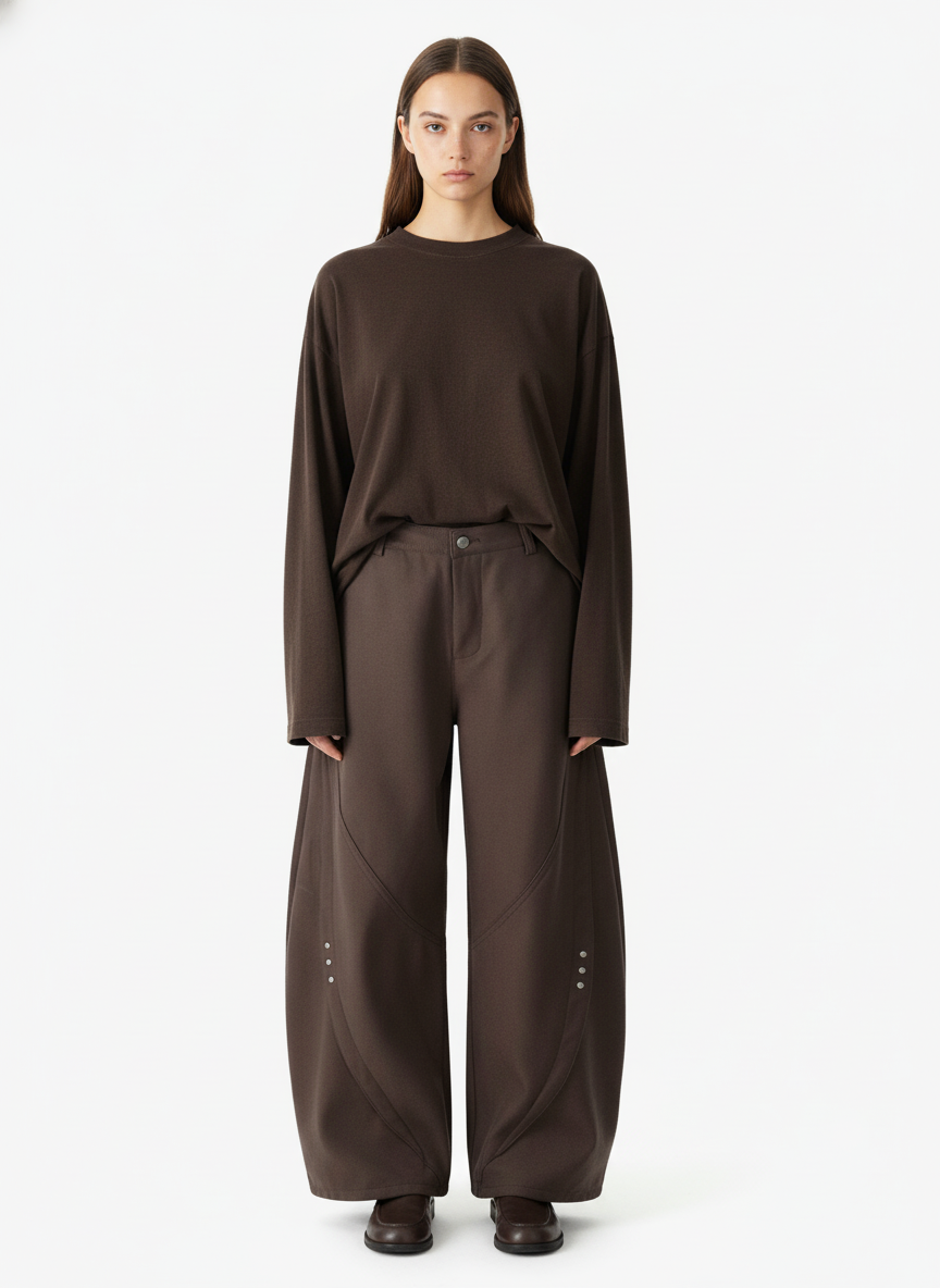 Retro Unisex Barrel Baggy Pants - 2450