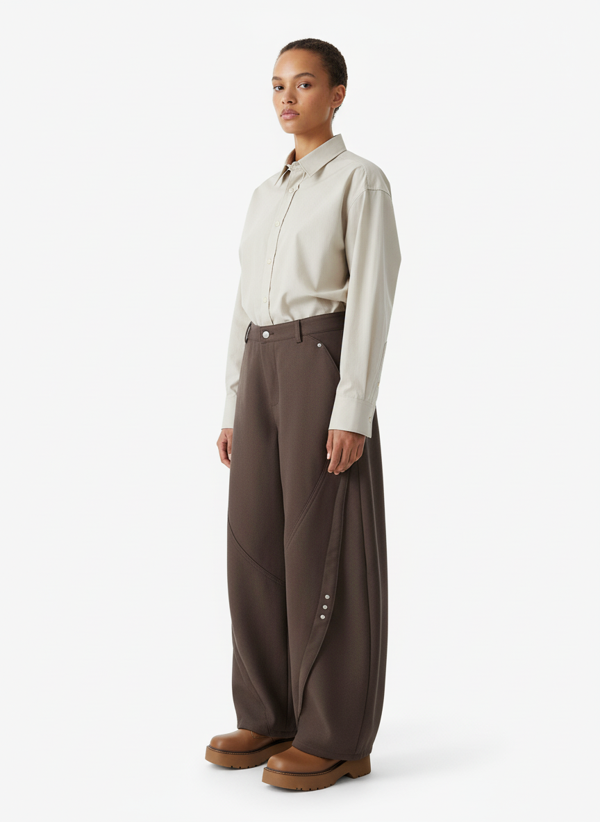 Retro Unisex Barrel Baggy Pants - 2450
