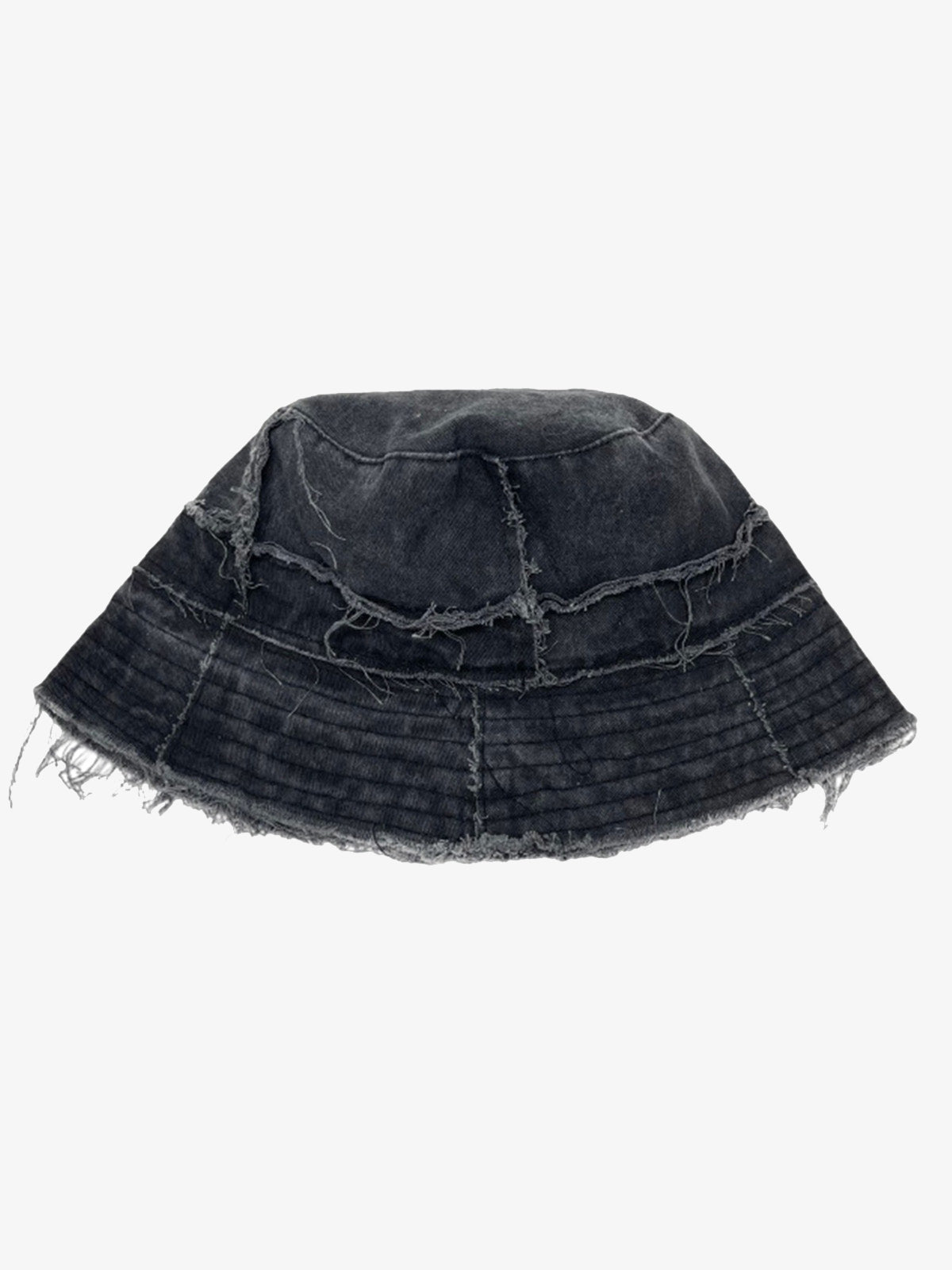 Distressed Denim Raw Edge Destroyed Bucket Hat