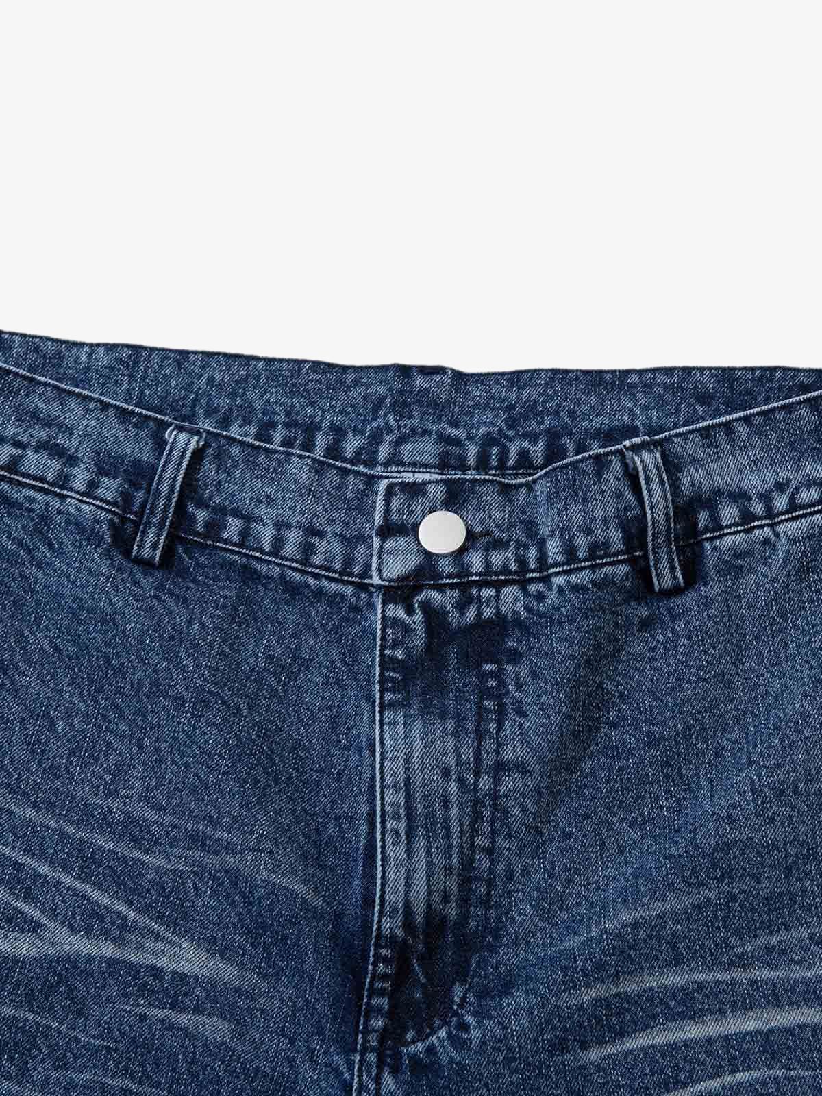 Washed  Print Straight Jeans 