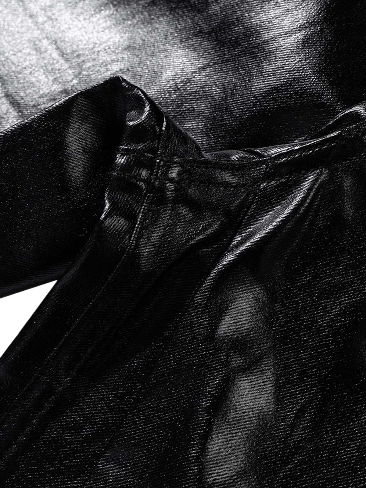 Thesupermade Glossy Patent Leather Flare Pants - 2396 