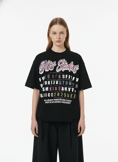 Retro Letter Graphic T-Shirt