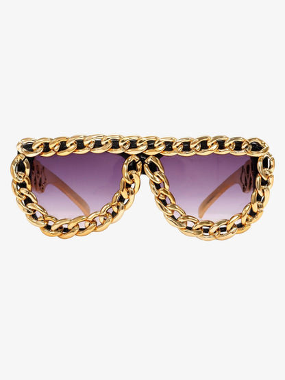 Street Square Frame Chain Sunglasses 