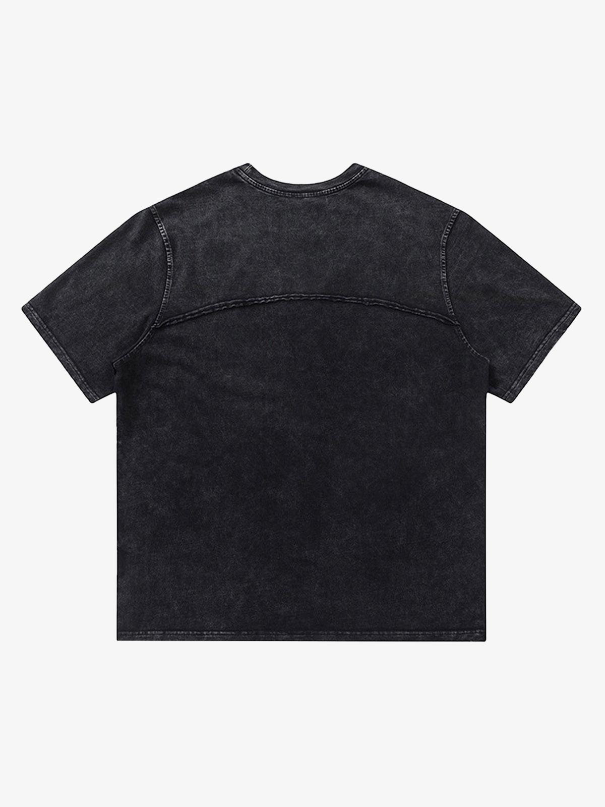 Thesupermade Split Raw Edge Short Sleeve T-shirt - 2159 