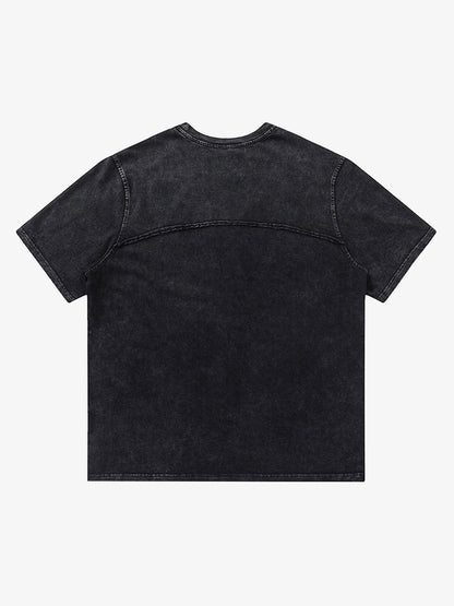 Thesupermade Split Raw Edge Short Sleeve T-shirt - 2159 