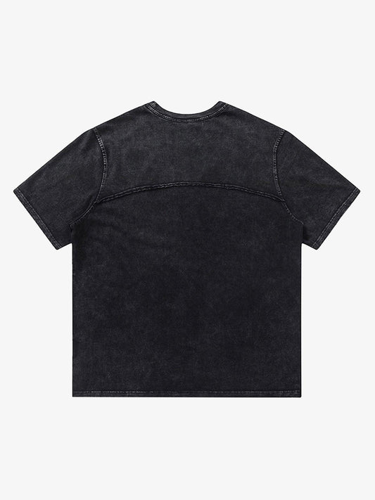 Thesupermade Split Raw Edge Short Sleeve T-shirt - 2159 