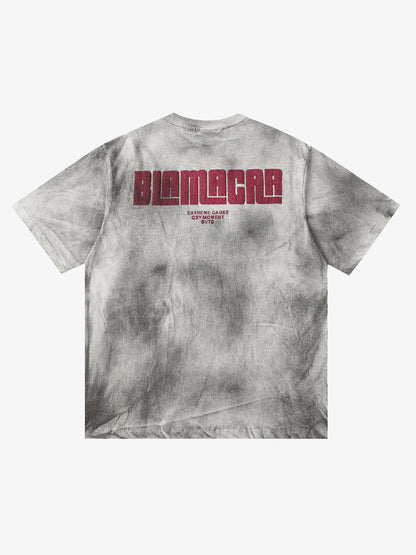 Thesupermade Washed Print 11 Street Rap T-Shirt 