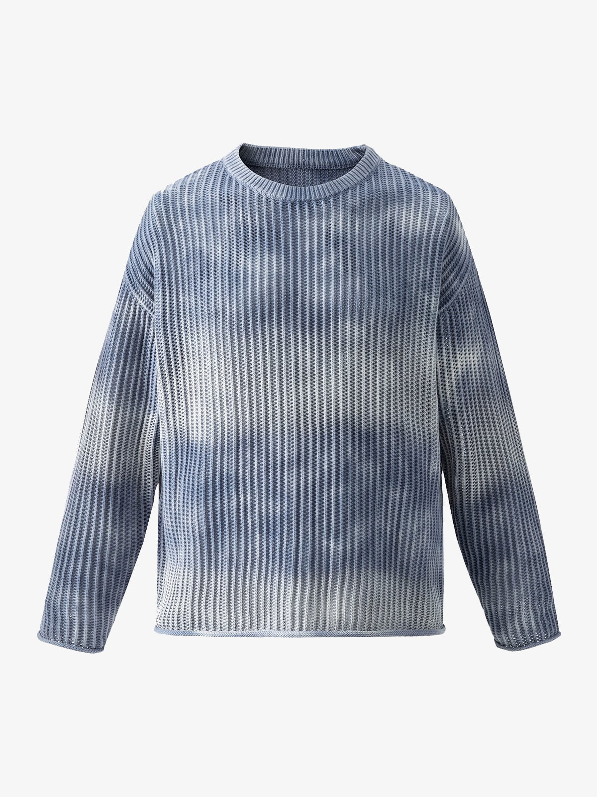 Gradient Ombre Knit  Crew Neck Sweater 