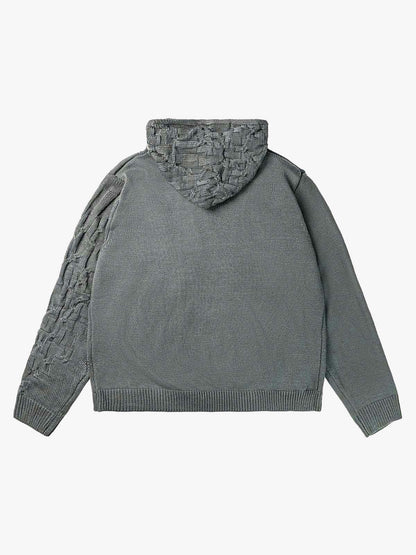 Asymmetric Irregular Knitted Sweater Hoodie 