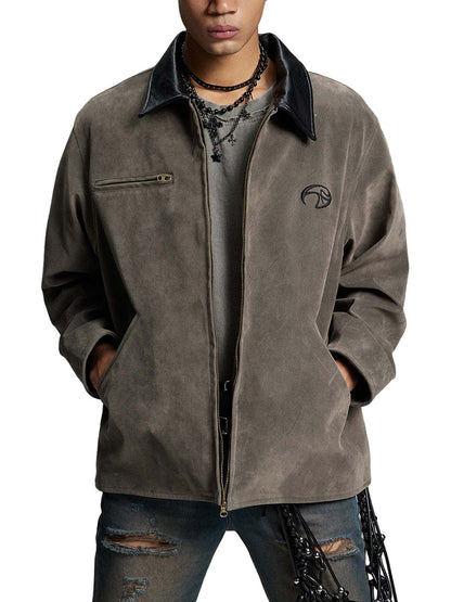 Retro Suede Detroit Motorcycle Jacket 