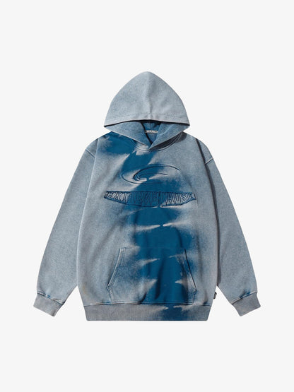 Thesupermade Tie-dye Contrasting Print Pullover Hoodie 