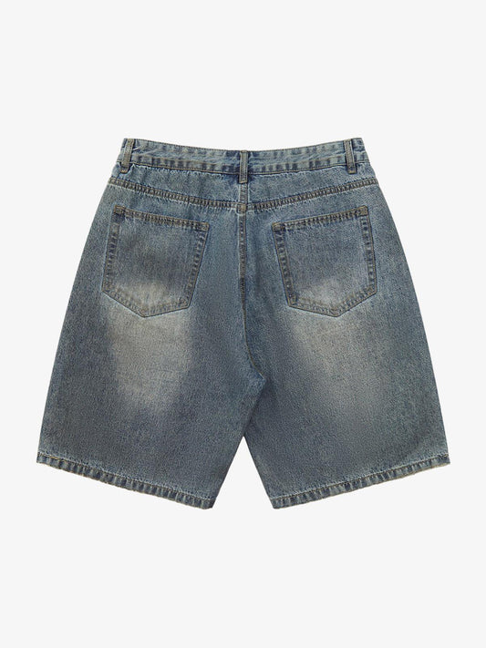 Thesupermade American Street Style Washed Distressed Shorts 