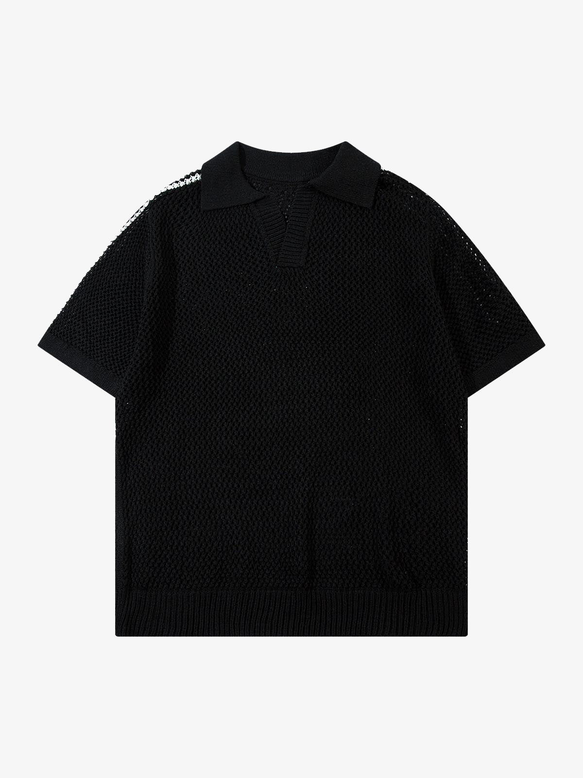 Knitted Short Sleeve Polo Sweater 
