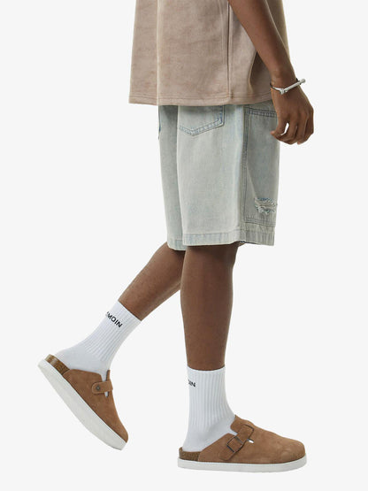 Thesupermade Retro Washed Hip-Hop Shorts 