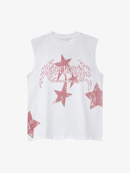 Washed Star Print Vest 