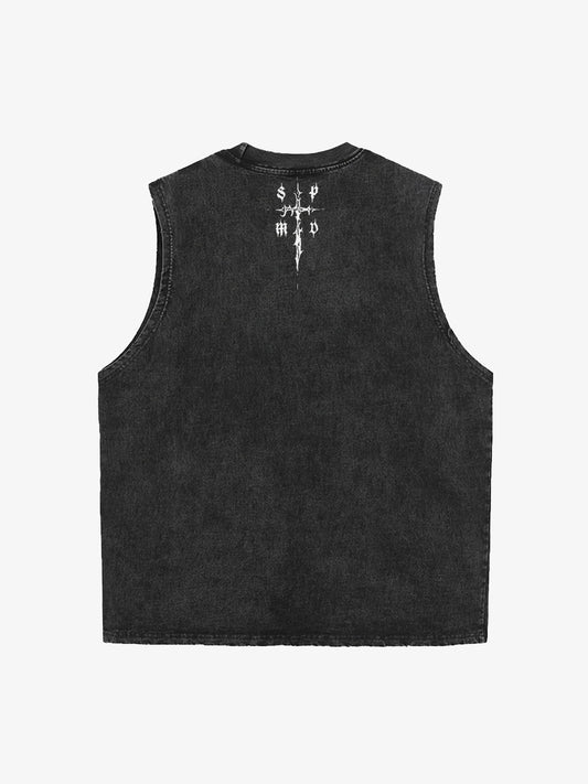 Original Edgy Cross Graphic Vest 